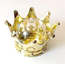 Load image into Gallery viewer, 12 Pack - Mini Plastic Gold Crown Decoration Favor with Clear Dome Lids
