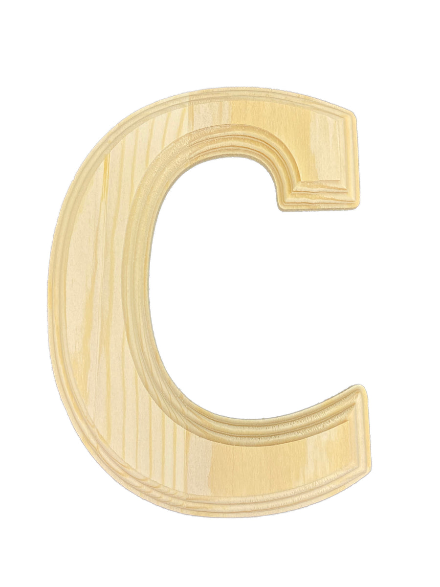 6 Inch Pine Wood Beveled Wooden Alphabet Letters for Arts