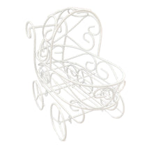 Load image into Gallery viewer, Baby Shower White Metal Carriage Stroller Decoration