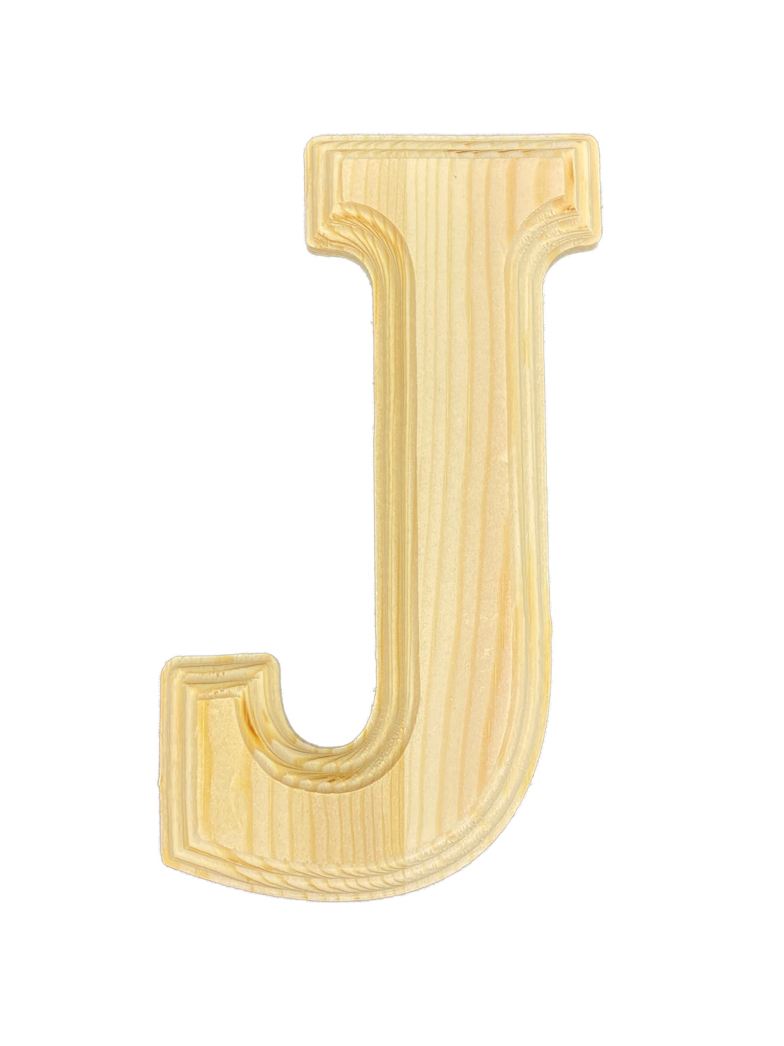 Crafts Central Pine Wood Beveled Wooden Alphabet Letters for Arts & Crafts, Decorations and DIY (J)
