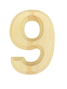 6" Inch Pine Wood Beveled Wooden Numbers for Arts & Crafts, Decorations and DIY