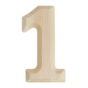 6" Inch Pine Wood Beveled Wooden Numbers for Arts & Crafts, Decorations and DIY