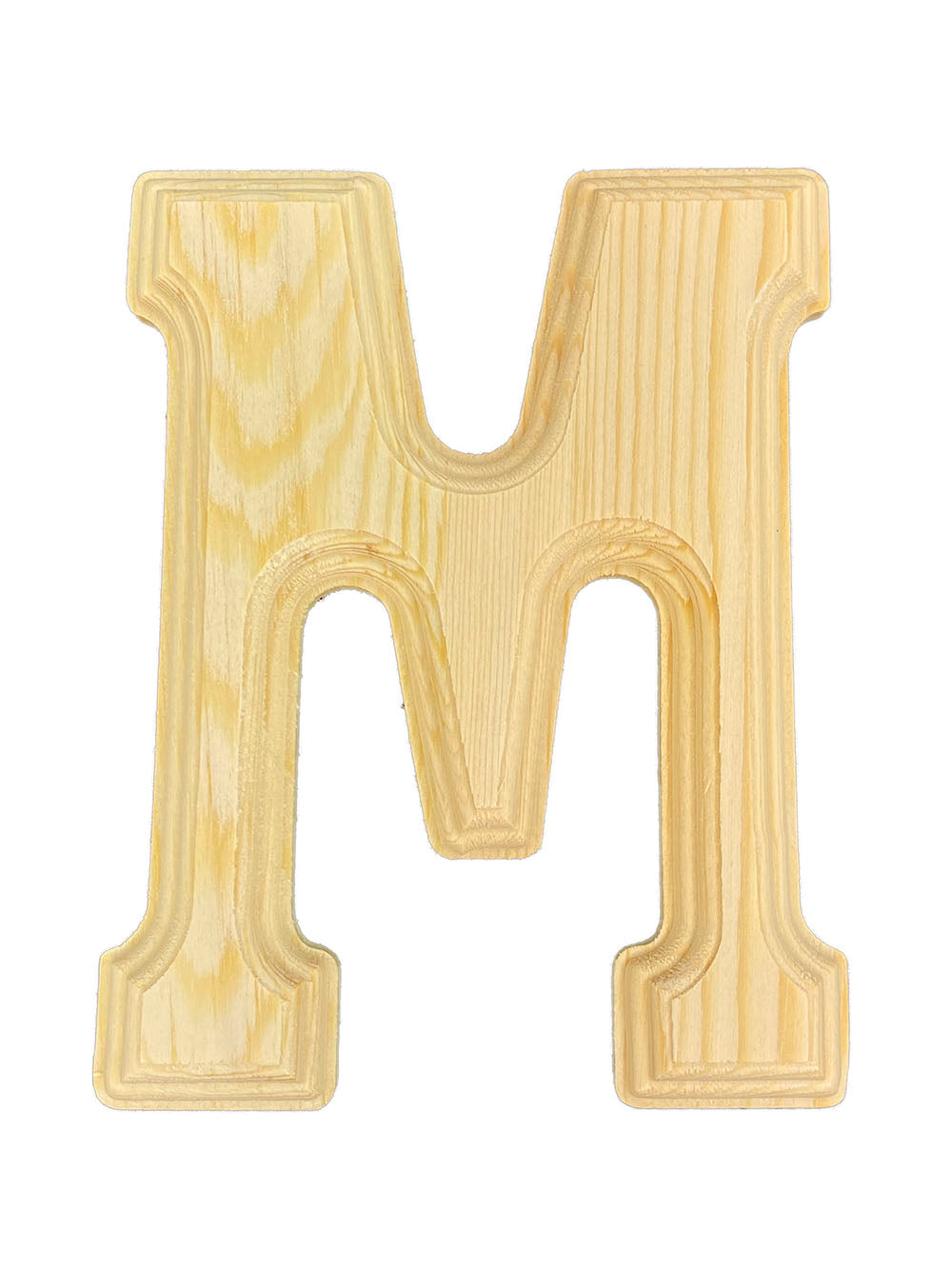 Pressed Board Beveled Wooden Letter B, Natural, 6-inch 